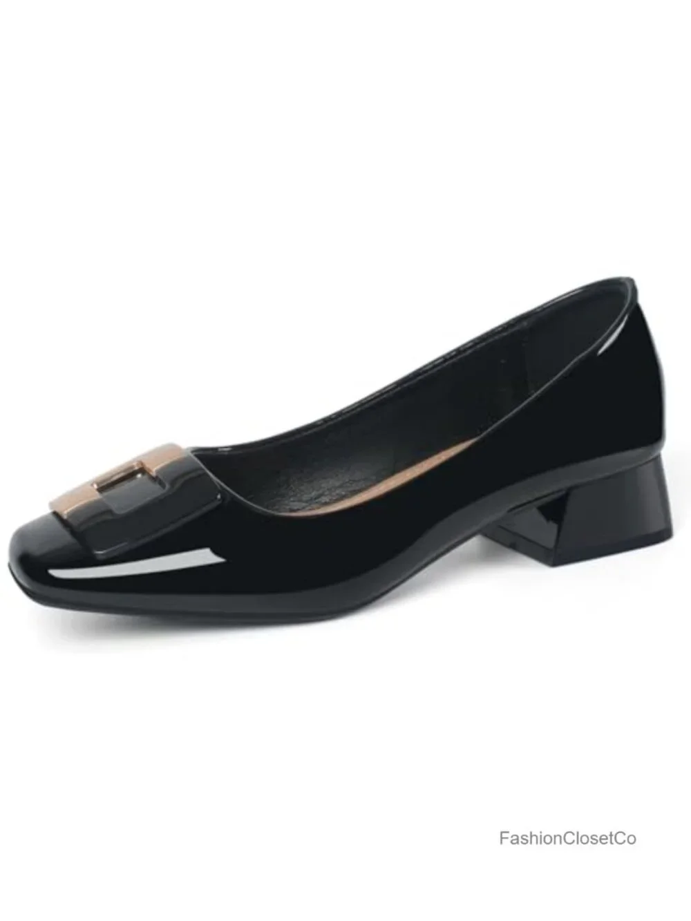 Women's Low Chunky Block Heel Square Toe Dress Pumps Office